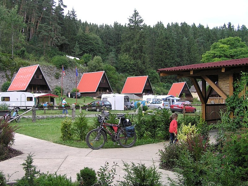 Casas de campo no acampamento